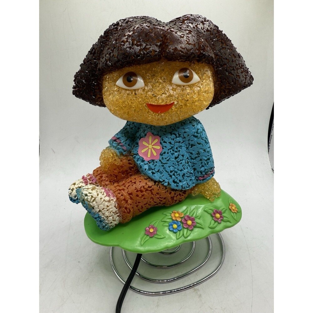Vintage 2007 Nickelodeon Dora The Explorer Melted Plastic Popcorn Table Lamp